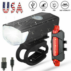 USB Rechargeable LED Bicycle Headlight Bike Head Light Cycling Rear Front Lamp Bike Light Rainproof USB Rechargeable LED bicycle Light Shopping