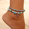 Image of Beach Anklet Sea Turtle Pendant Starfish Turquoise Anklet Shopping