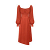 Image of Women's Bubble Sleeve Red Dress Shopping