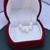 Image of Freshwater Pearl 6-7mm Perfect Circle Strong Light Fine Flaw Pendant S925 Silver Smile Style Necklace Shopping