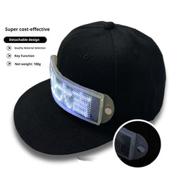 LED Cap Luminous Advertising Cap Display APP Control Word Change Multi-language Flexible External Screen Shopping