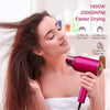 Image of Water Ionic Hair Dryer, 1800W Blow Dryer With Magnetic Nozzle 2 Speed And 3 Heat Settings Powerful Low Noise Fast Drying Travel Hair Dryer For Home Travel Shopping