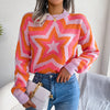 Image of Fashion Color Contrast XINGX Long Sleeve Pullover Sweater Shopping