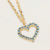 Image of Full Diamond Hollow Heart Pendant Necklace Shopping