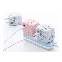 WorldWide Universal Outlet Travel Adapter UK EU US AU Multi Plug Charger W 2USB Shopping