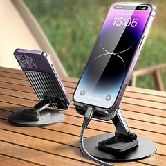 Foldable Cell Phone Stand, C4 Portable Aluminum Phone Holder, Adjustable Phone Dock Cradle Compatible With IPhone 14,13,12,11 Pro Max, Samsung Galaxy, Small Tablets And Other Phones Shopping