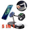 Image of Multifunctional Five-In-One Magnetic Wireless Charging Watch Headset Desktop Mobile Phone Holder Charger 15W Fast Charge Shopping