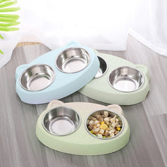 Dog Bowls Double Dog Water And Food Bowls Stainless Steel Bowls With Non-Slip Resin Station, Pet Feeder Bowls For Puppy Medium Dogs Cats Shopping