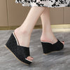 Image of European And American Peep-toe Slippers Wedge Platform Platform Shopping