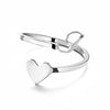 Image of Simple Letter Three-dimensional Loving Heart With Opening Adjustable Ring Shopping