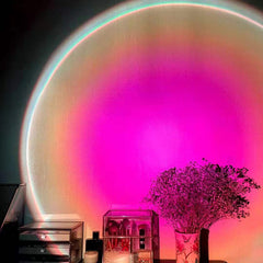 Rechargeable Rainbow Projection Lamp Sunset Lamp Projection Atmosphere Sunset Lamp Shopping