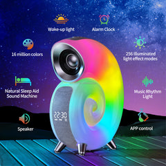 Conch Smart RGB Atmosphere Light Bluetooth Speaker Alarm Clock Wake-up Lamp White Noise Machine For Sleeping Baby APP Control Shopping