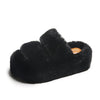 Image of Leisure Fleece-lined Platform Slippers Shopping