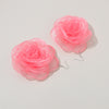 Image of Chiffon Retro Three-dimensional Advanced Rose Camellia Stud Earrings Shopping