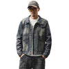 Image of American Retro Embroidered Denim Coat Men's Jacket Shopping