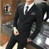 Image of Men's Double Breasted Slim Fit Casual Suit Pants Set Shopping