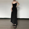 Image of High-Waist Slimming Strap Dress, Solid Color Casual A-Line Knee-Length For Women Shopping