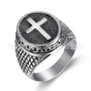 Image of Titanium Steel Personality Vintage Cross Men's Ring Shopping