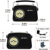 Image of Black AM FM Radio - Small Portable Radios Vintage Retro With Headphone Jack, Large Analog Rotary Tuning Dial Shopping