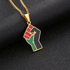 Image of African Fist Symbol Titanium Steel Pendant Necklace Shopping