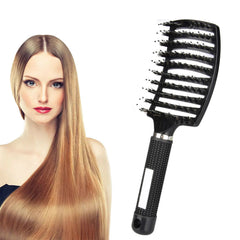 Curved Vented Boar Bristle Styling Hair Brush, For Any Hair Type Men Or Women Shopping