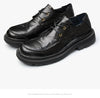 Image of Men's Shoes Leather Round Head Breathable Retro British Casual Leather Shoes Shopping