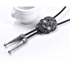 Image of Skull Facial Makeup Genuine Leather Polo Bow Tie Necklace Shopping