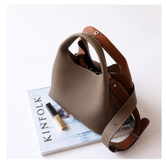 Versatile Handheld Women's Crossbody Shoulder Color Block Bucket Bag