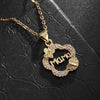 Image of Alloy Micro-inlaid Butterfly Heart-shaped Eye Pendant Necklace Shopping