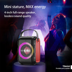 Bluetooth Speaker Wireless Connection Portable With Cool Light Circle  Full Frequency Speaker  Portable And Horizontal Shopping