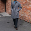 Image of Men's Herringbone Wool Slim Fit Mid Length Coat Shopping