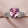 Image of Inlaid AAA Heart-shaped Zircon Ring Shopping