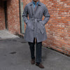 Image of Men's Herringbone Wool Slim Fit Mid Length Coat Shopping