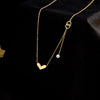 Image of Non-fading Heart Clavicle Chain Simple Zircon Tassel Necklace Shopping