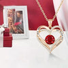 Image of Necklace Female Red Sapphire Pendant Clavicle Chain Jewelry Shopping