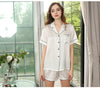 Image of Silk Pajamas Women's Short-sleeved Shorts Two-piece Set Silk Pajamas Shopping