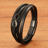 Image of Digital 8 Multi-layer Leather Bracelet Men's Bracelet Leather Rope Shopping