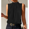 Image of Summer Simple Black Casual Sleeveless Slim Vest Shopping