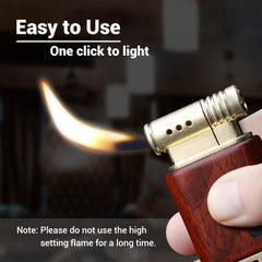 Pipe Lighter Soft Flame Refillable Gas Wooden Case Fire Starter Cigarette Candle Lighter For Men Women Gift Shopping