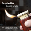 Image of Pipe Lighter Soft Flame Refillable Gas Wooden Case Fire Starter Cigarette Candle Lighter For Men Women Gift Shopping