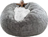 Image of Bean Bag Chair Coverit Was Only A Cover, Not A Full Bean Bag Chair Cushion, Big Round Soft Fluffy PV Velvet Sofa Bed Cover, Living Room Furniture, Lazy Sofa Bed Cover,6ft Light Grey Shopping