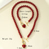 Image of Pearl Bracelet And Necklace Set Female With Hearts Clavicle Chain Shopping