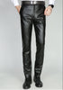 Image of Genuine Leather Men's First Layer Slim Motorcycle Pants Shopping