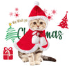 Image of Cat Christmas Outfits, Dog Cat Santa Claus Outfit, Soft And Thick Xmas Cape With Hat, Christmas Cat Dog Costume Pet Cape, Cat Christmas Costumes For Cats, Medium Cat Cape For Cats Shopping