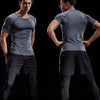 Image of Workout Clothes Short Sleeve Men Quick Drying Clothes Exercise Running T-shirt Shopping