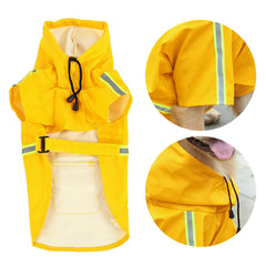 Dog Raincoat,Waterproof Dog Rain Jacket With Safety Reflective Stripe,Hooded Slicker Dachshund Doggy Dog Poncho With Leash For Dogs And Puppies