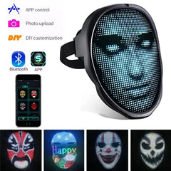 Halloween Face Masks Full Color LED Luminous Mask Face Changing Mask Party Bar Props Shopping