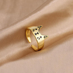 Women's Cute Cartoon Epoxy Cat Ring Shopping