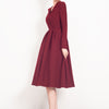 Image of Red V-neck Dress Women's Suit Collar Shopping