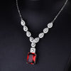 Image of New Luxury Pigeons-blood Ruby Square Diamond Necklace Shopping